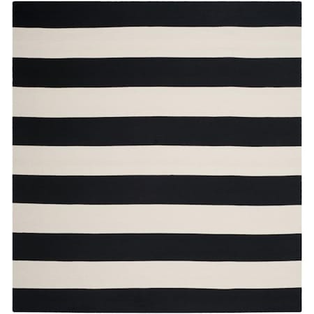 Safavieh Montauk Hand Woven Square Rug- Black - White- 8 x 8 ft. MTK712D-8SQ